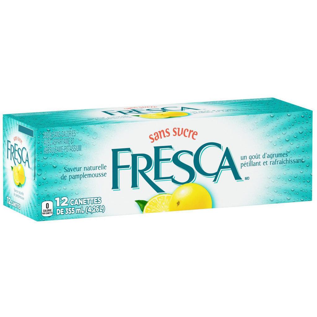 Fresca Soft Drink Soda 355mL/12 oz. Cans, 12pk {Imported from Canada}