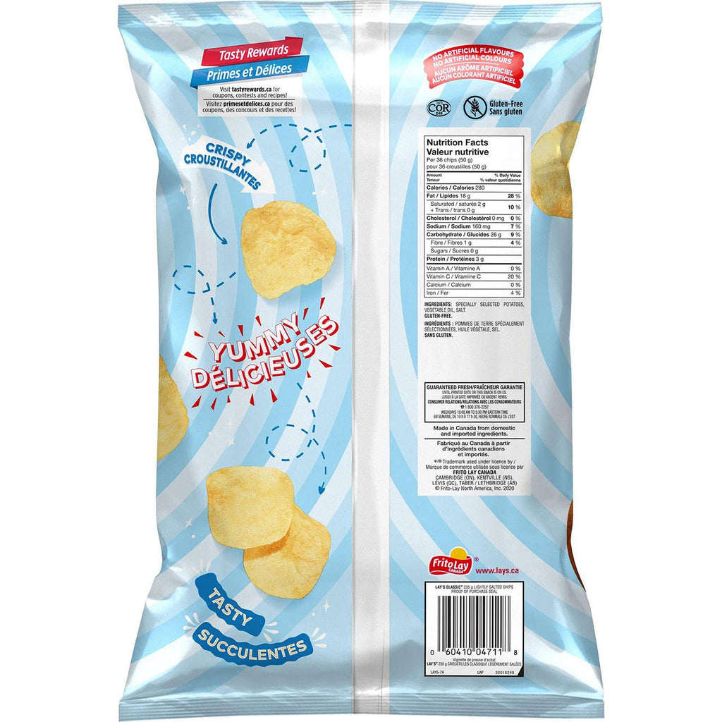 Lay's Wavy Lightly Salted Potato Chips, 235g/8.3 oz., 3-Pack {Imported from Canada}