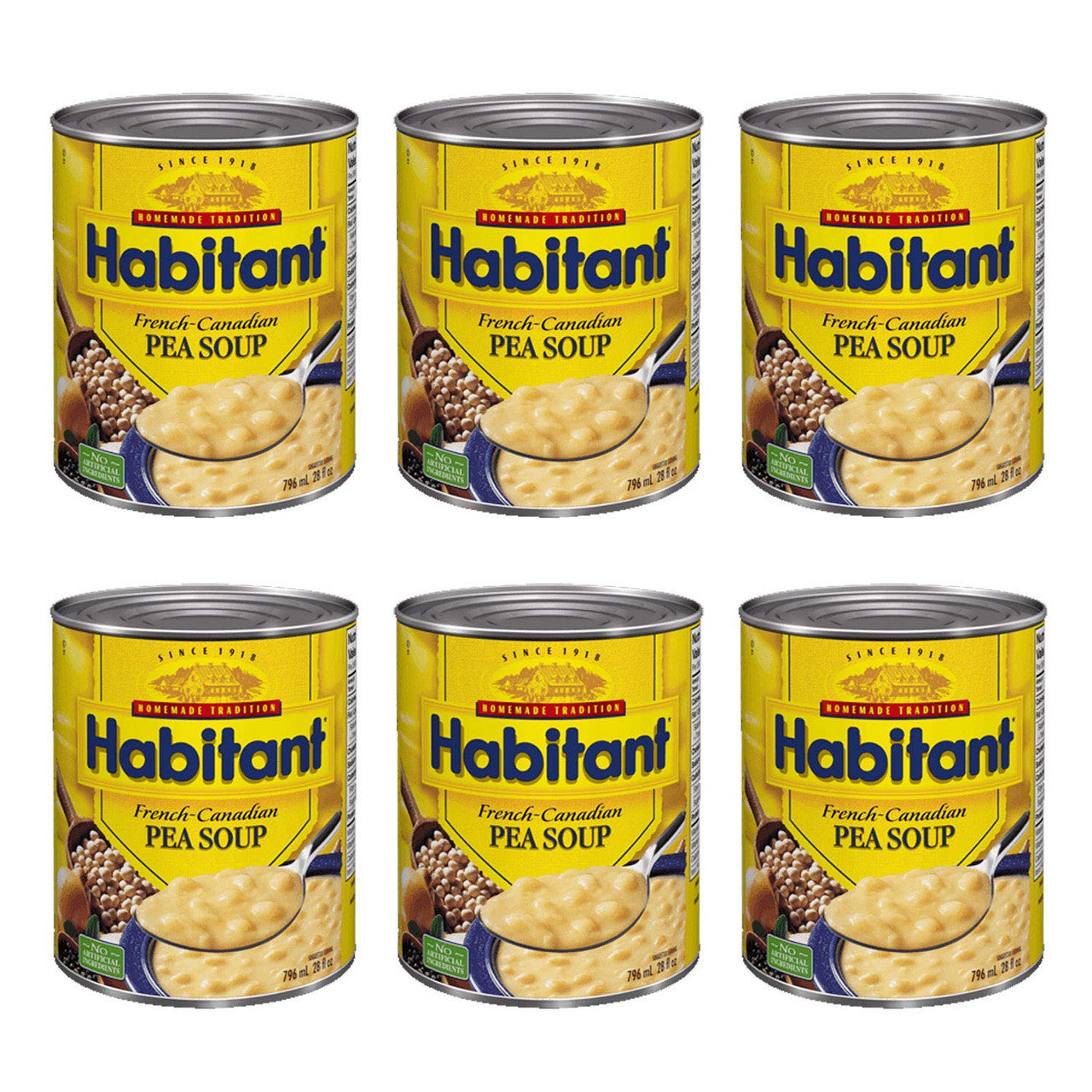 Habitant French Canadian Pea Soup 796ml/28 fl. oz. 6-Pack {Imported from Canada}