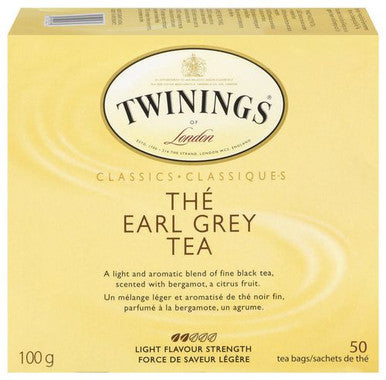 Twinings Earl Grey Tea, Carton 50s, 100g/3.5oz {Imported from Canada}