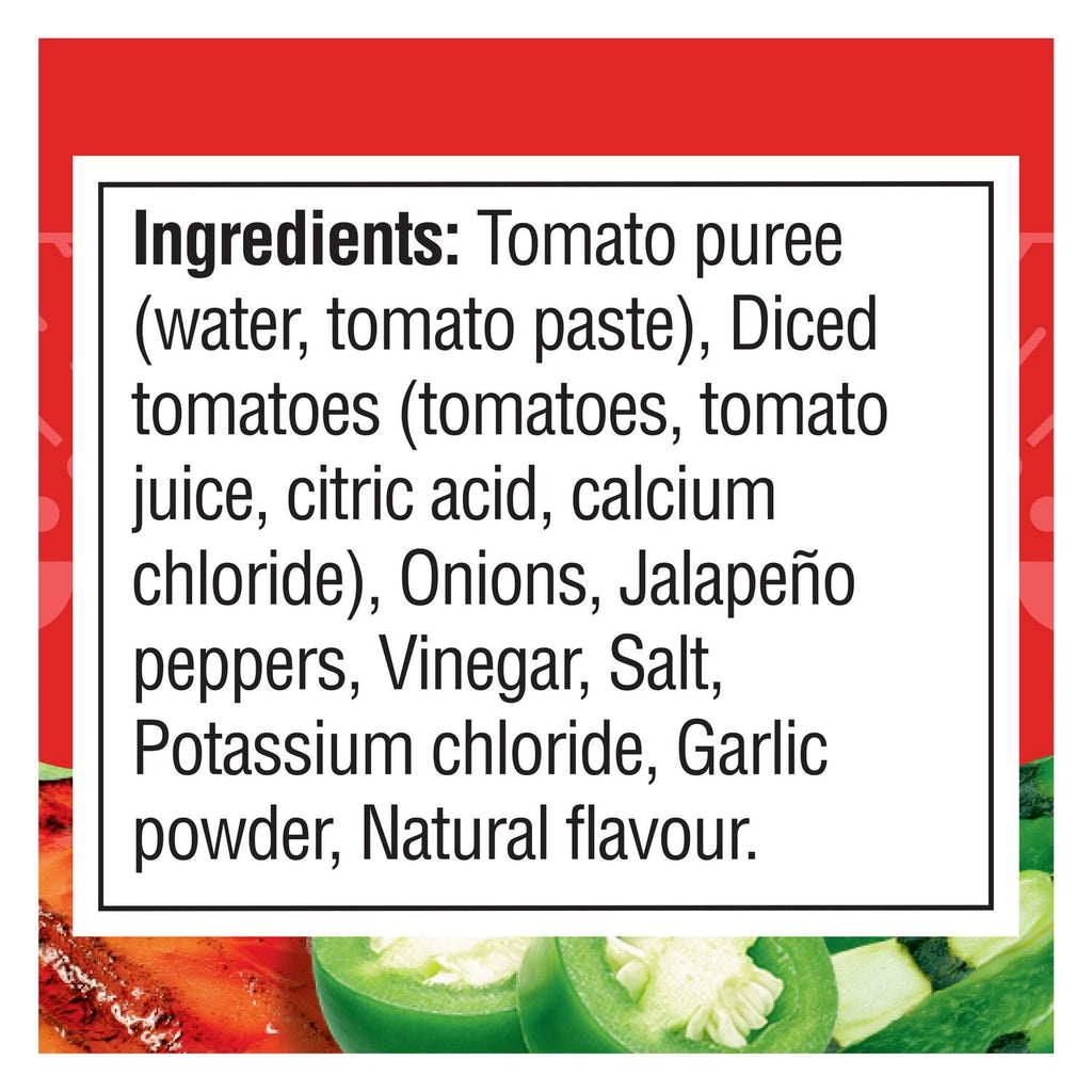 Tostitos Hot Salsa Dip, 418ml/14.1oz - Ingredients Label