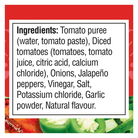 Tostitos Hot Salsa Dip, 418ml/14.1oz - Ingredients Label