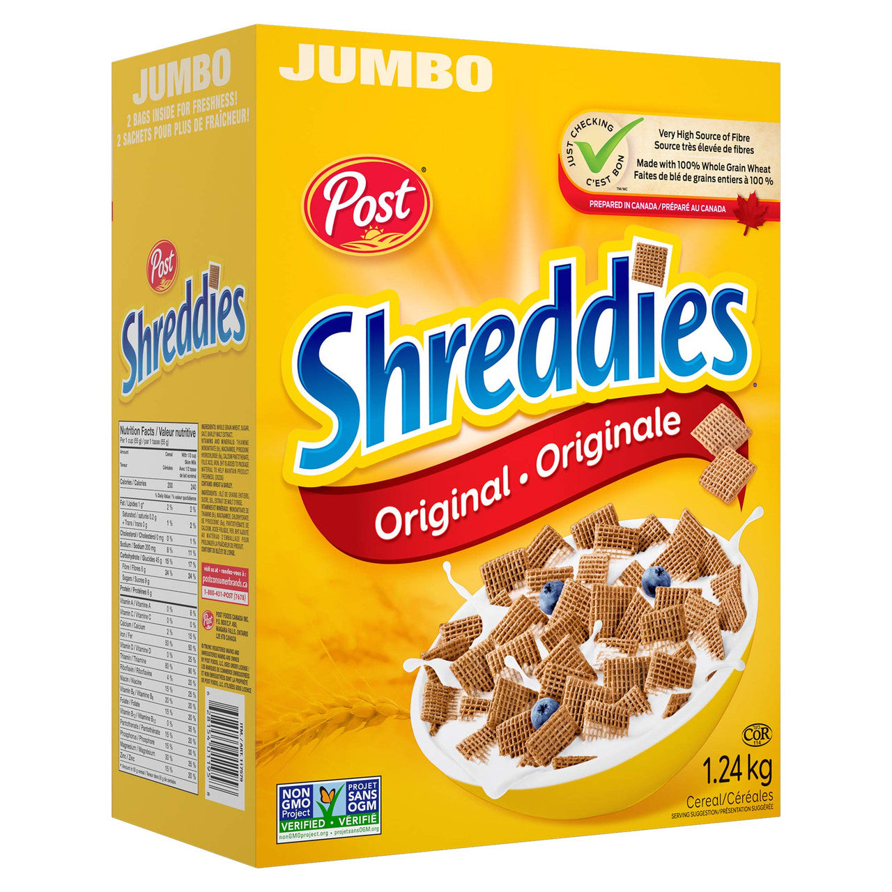 Post Jumbo Shreddies Cereal, 1.24kg/43.73oz {Imported from Canada}