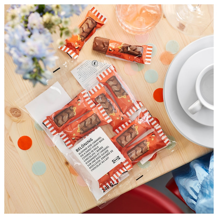 IKEA Beloning Almond & Caramel Milk Chocolate Bars, 240g/8.4 oz. Bag