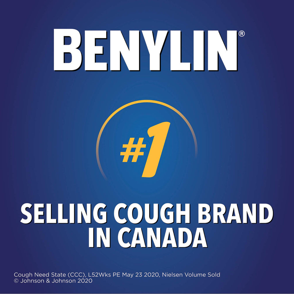 Benylin Extra Strength Chest Congestion Cherry Menthol Flavor Syrup, 250ml 8.45 Fluid Ounces {Imported from Canada}