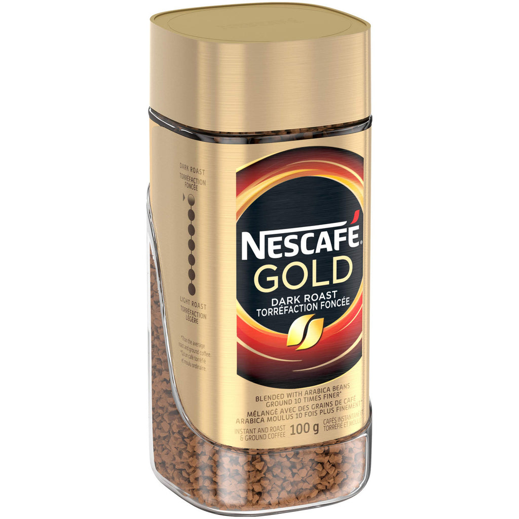 Nescafe Gold Dark Roast Instant, Ground Coffee, 100g/3.5oz., Jar {Imported from Canada}