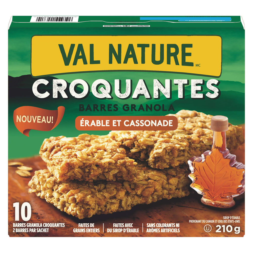 NATURE VALLEY Crunchy Maple Brown Sugar Granola Bars, 10 Count, 210g/7.4 oz., {Imported from Canada}