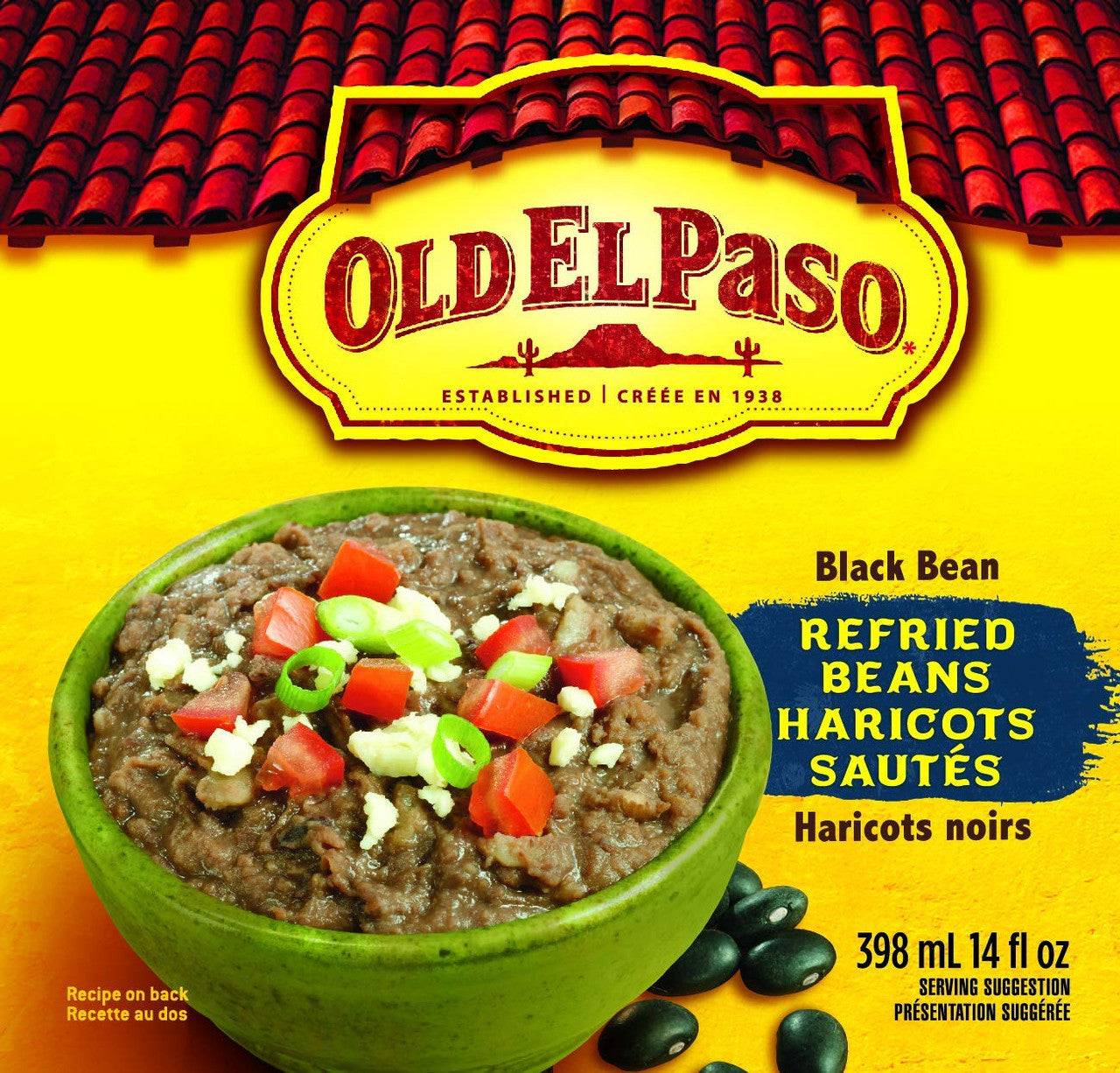 Old El Paso Refried Black Beans, 398ml/14 fl.oz. {Imported from Canada}