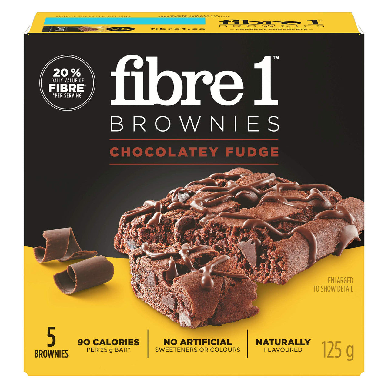 Fibre 1 Chocolatey Fudge Brownies, 5-Count, 125g/4.4oz., {Imported from Canada}