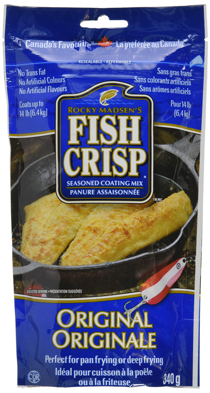 Rocky Madsen's Fish Crisp, Seasoned Coating Mix, Original, 340g/12oz., {Imported from Canada}