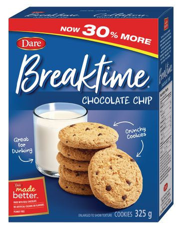 Dare Breaktime Chocolate Chip Cookies, 325g/11.5oz., 12 Count {Imported from Canada}