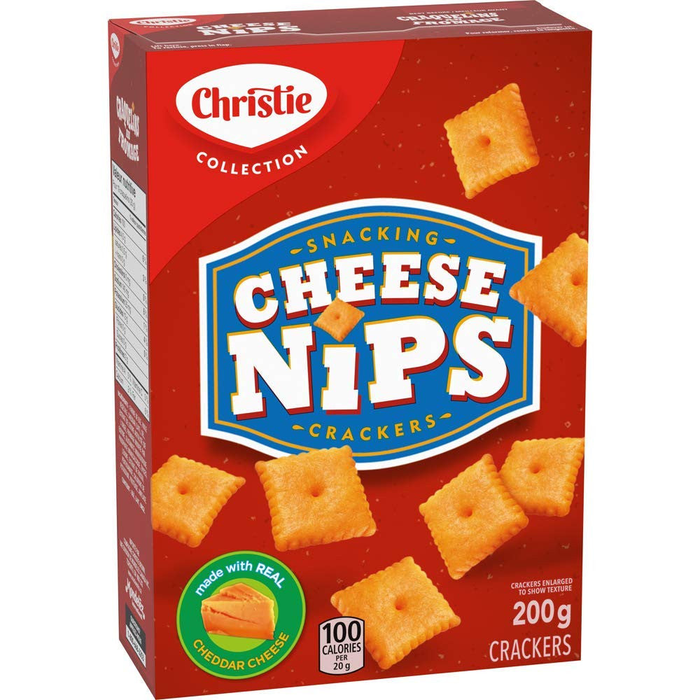 Christie Cheese Nips Cheddar Baked Snack Crackers, 200g/7.05oz, 2-Box {Imported from Canada}