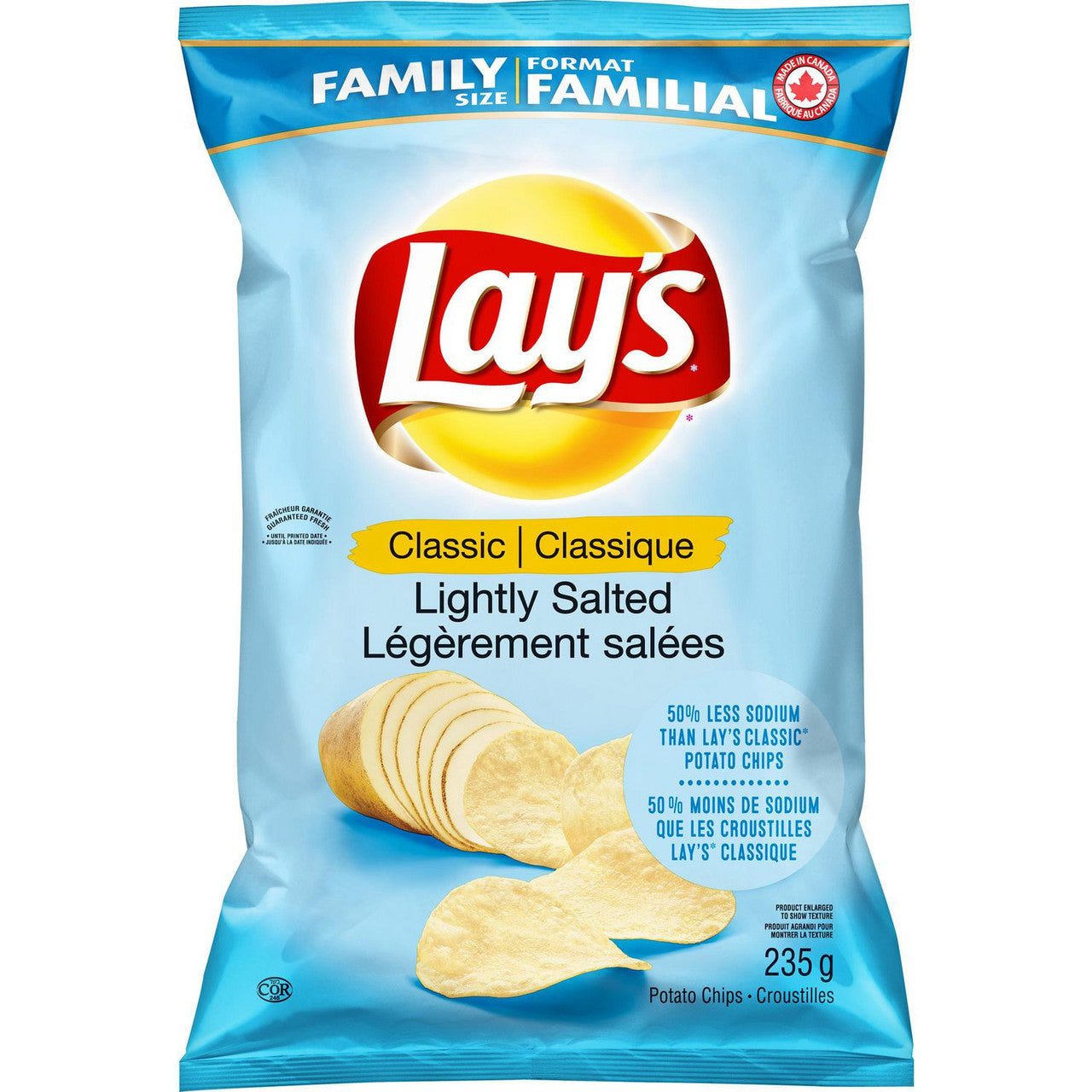Lay's Wavy Lightly Salted Potato Chips, 235g/8.3 oz., {Imported from Canada}