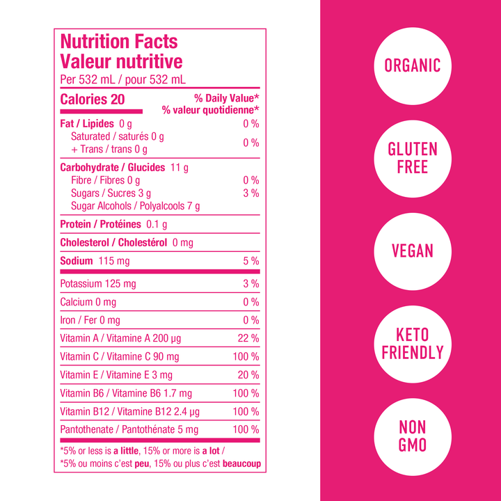 Roar Organic Blueberry Acai Vitamin Enhanced Beverage, 532mL/18.6 fl. oz., Bottle {Imported from Canada}