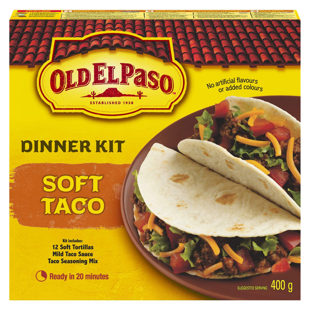 Old El Paso Soft Taco Dinner Kit, 400g/14.1 oz., {Imported from Canada}