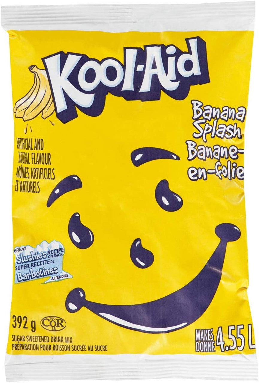 Kool-Aid Banana Splash Powdered Drink Mix, 392g/13.8 oz., Pouches, 18pk {Imported from Canada}