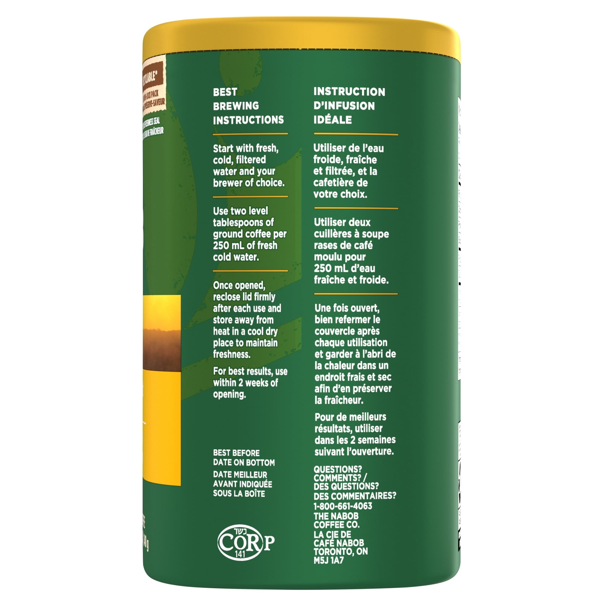 NABOB Breakfast Blend Medium Ground Coffee, 340g/11.9 oz