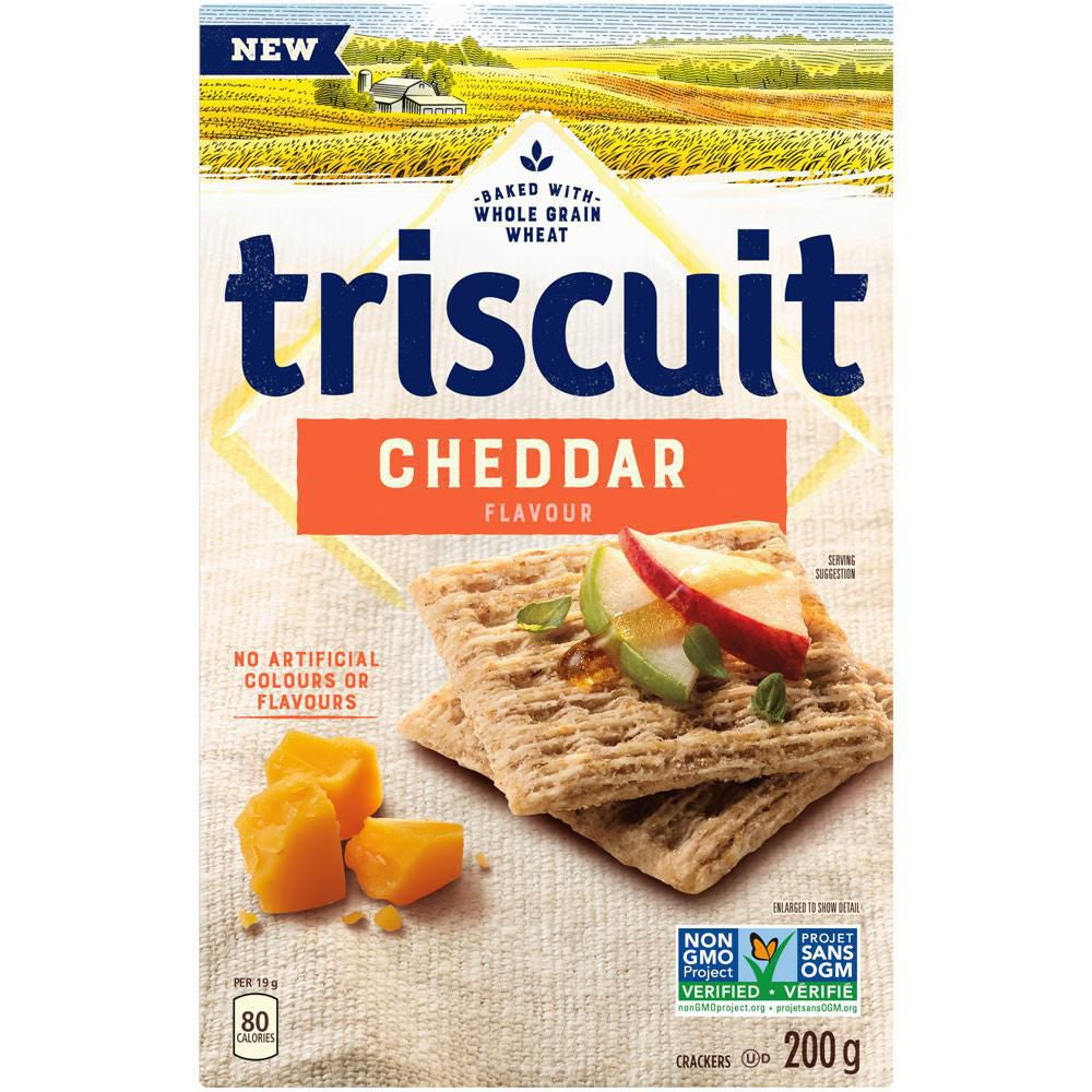 Triscuit Crackers Cheddar Flavour, 200g/7.1 oz. {Imported from Canada}