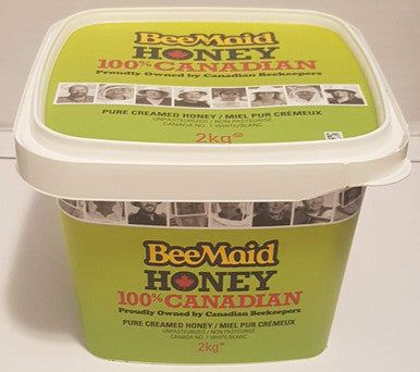 Bee Maid Creamed Honey, 2kg/4.4 Pounds, 100% Canadian, {Imported from Canada}