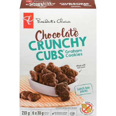 PC Chocolate Crunchy Cubs Graham Cookies, 210g/7.4oz, {Imported from Canada}