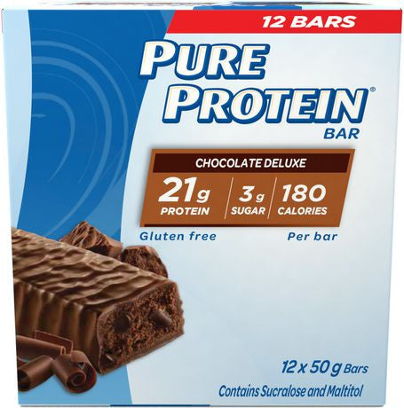 Pure Protein, Chocolate Deluxe Value Pack 12ct x 50g/1.8oz., {Imported from Canada}