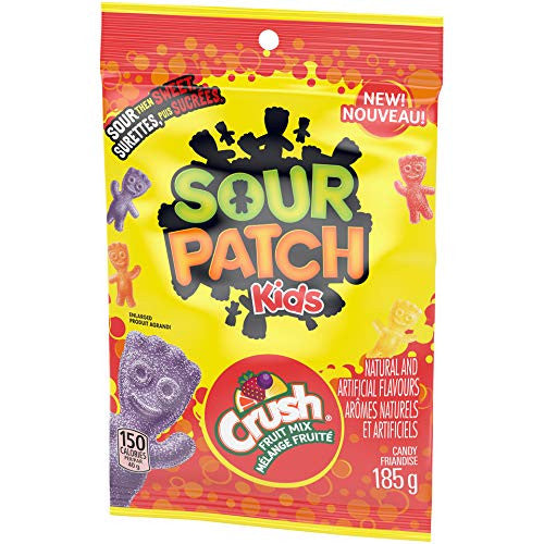 Maynards Sour Patch Kids Candy, Crush Soda Fruit,185g/6.5oz.,(6 Pack) {Imported from Canada}