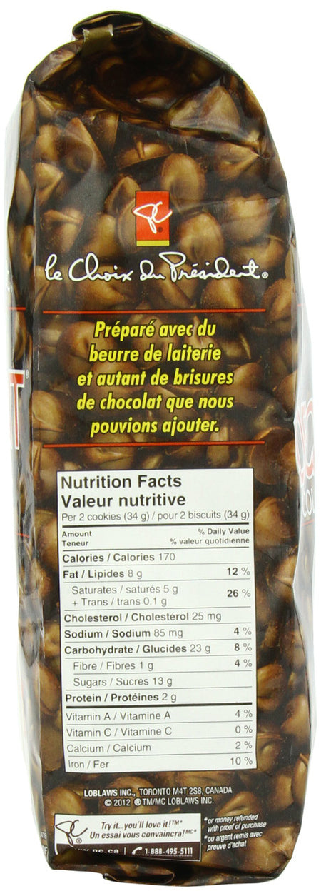 President's Choice Decadent Chocolate Chip Cookie, 300g/10.6oz., (3 Pack) {Imported from Canada}