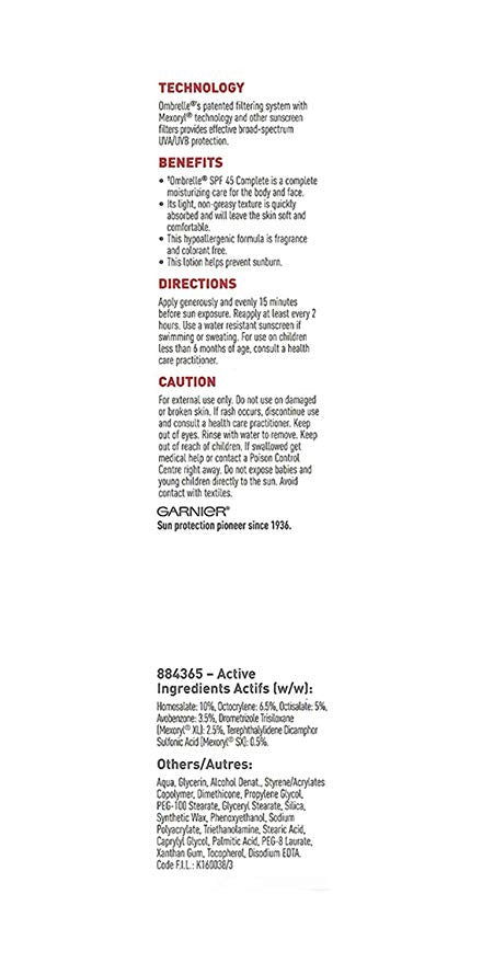 L'Oreal Ombrelle Sunscreen SPF 45 w/ MEXORYL LARGE 8 oz size Blocks UVA & UVB