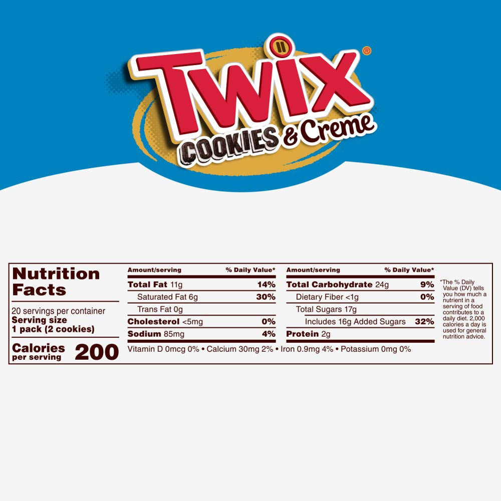 TWIX Cookies & Creme Candy Bar, (77g/2.7 oz.) per bar (Pack Of 20) {Imported from Canada}