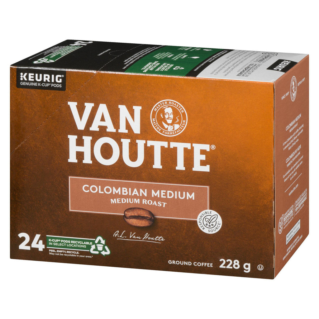 Van Houtte Colombian Medium Roast Coffee, 24 K-cups {Imported from Canada}