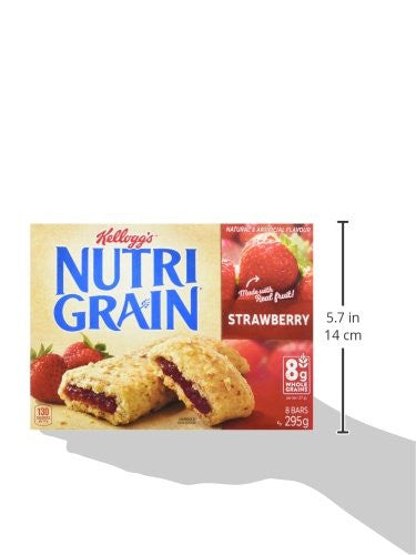 Kellogg's Nutri-Grain, Strawberry Cereal Bars, 295g/10.4oz., 8ct, (Imported from Canada}