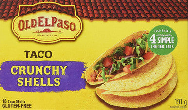 Old El Paso Gluten Free Taco Shells (18pk) 191g/6.7 oz {Imported from Canada}