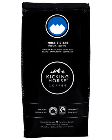 Kicking Horse Three Sisters Medium Roast Ground Coffee, 454g/16 oz {Imported from Canada}