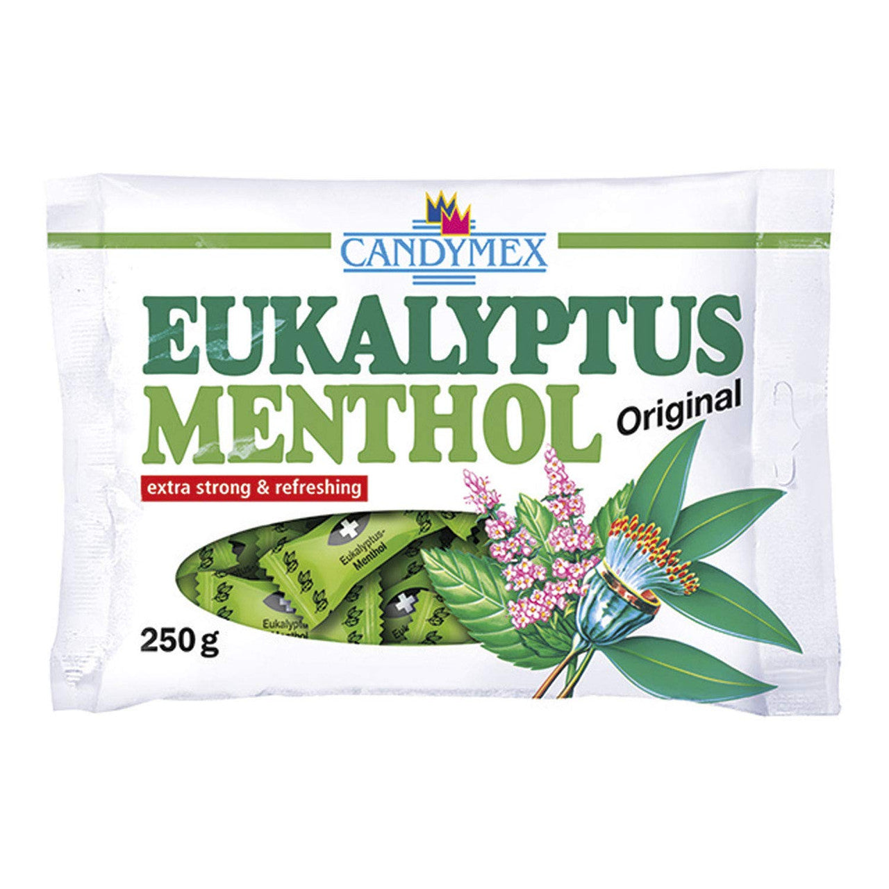 Candymex Original Menthol Eucalyptus Extra Strong and Refreshing 250g/8.8 oz. Bag {Imported from Canada}