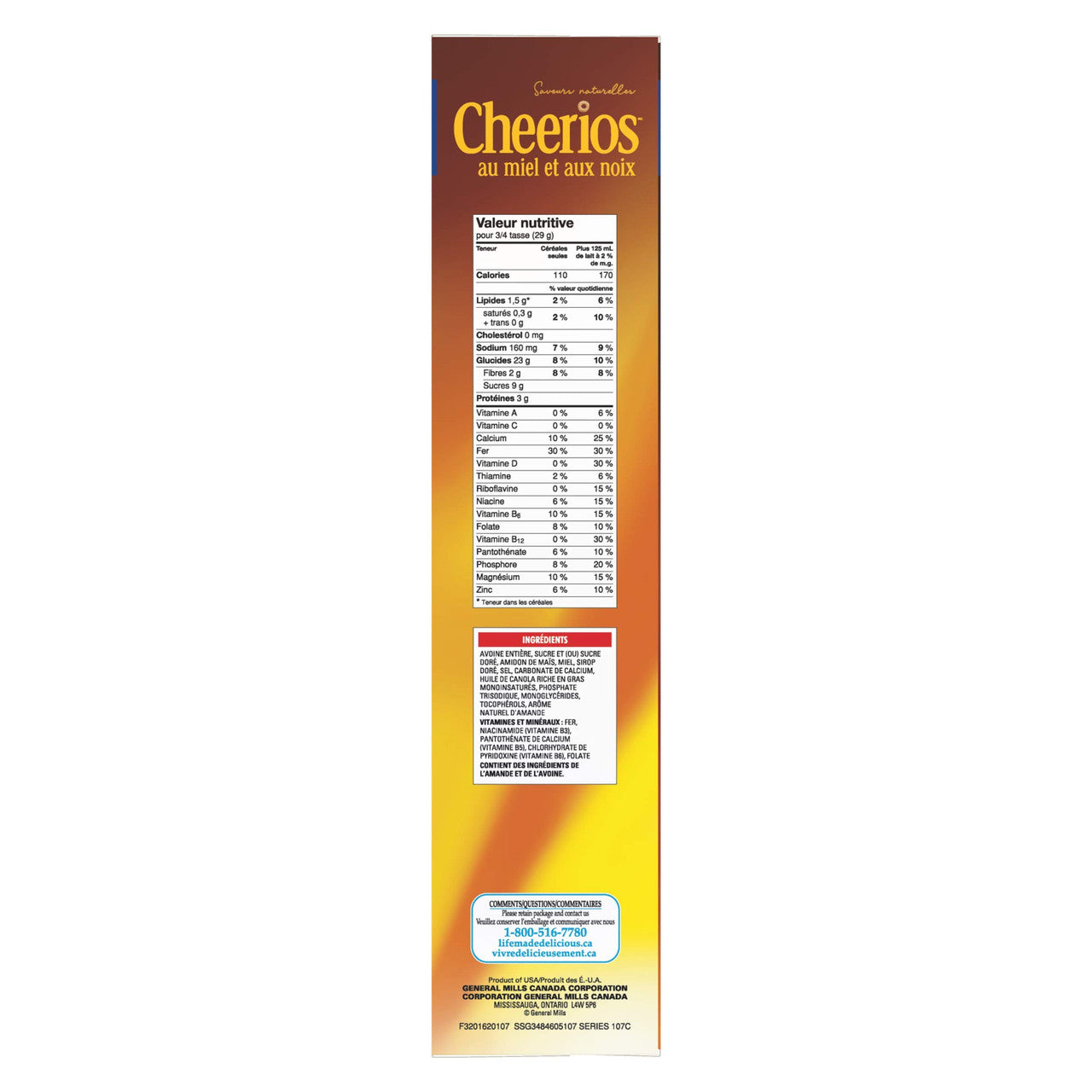Cheerios Honey Nut Cereal Naturally Flavoured, 725g/25.6 oz., {Imported from Canada}