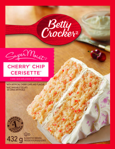 Betty Crocker, SuperMoist Cherry Chip Cake Mix, 432g/15.2oz., {Imported from Canada}