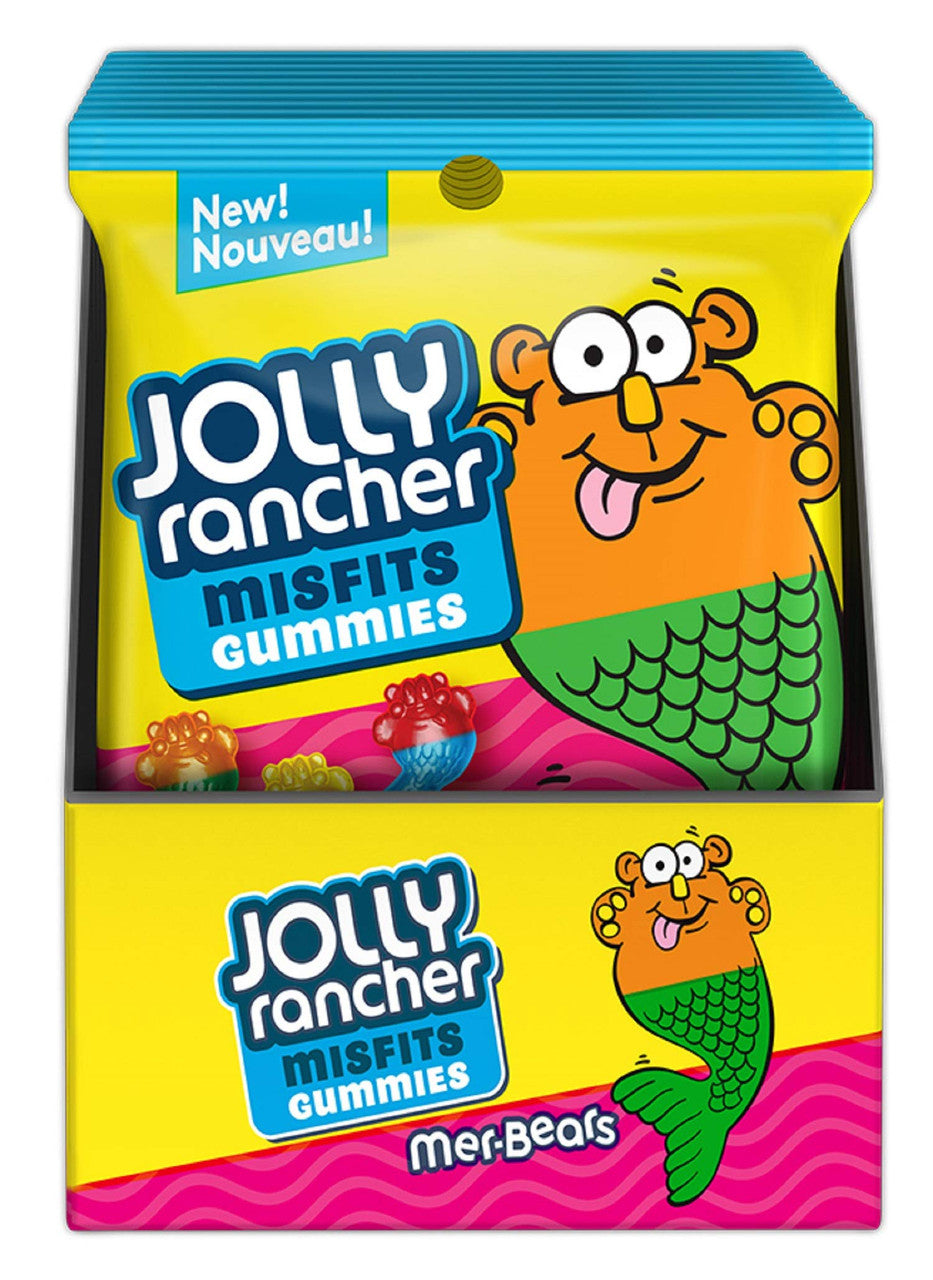 Jolly Rancher Misfits Mer-Bears, Gummy Candy (Box Of 10, 182g/6.4 oz., Bags), {Imported from Canada}
