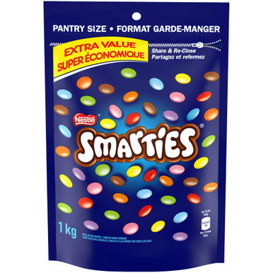 Nestle Chocolate Smarties Pantry Size 1kg/2.2lb Bag, {Imported from Canada}
