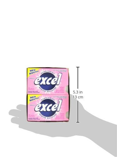 Excel Sugar-Free Gum, Bubblemint, 12-Count, (Imported from Canada)