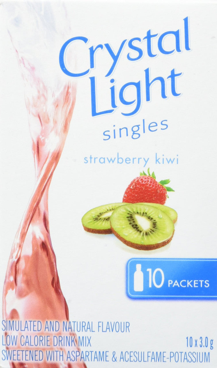 CRYSTAL LIGHT Singles - Strawberry Kiwi, 3.0g/10ct, (Imported from Canada)