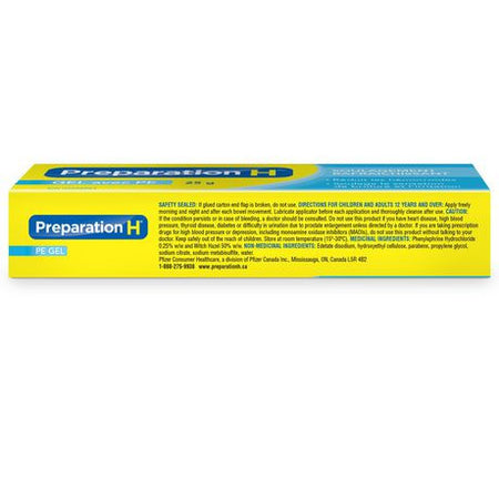 Preparation H PE Gel (25g/0.9oz.) with Phenylephrine & Witch Hazel, Cooling Hemorrhoid Relief, {Imported from Canada}