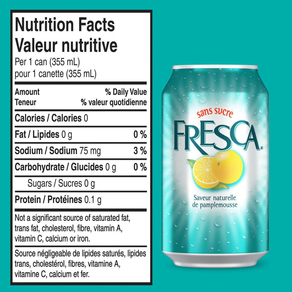 Fresca Soft Drink Soda 355mL/12 oz. Cans, 12pk {Imported from Canada}