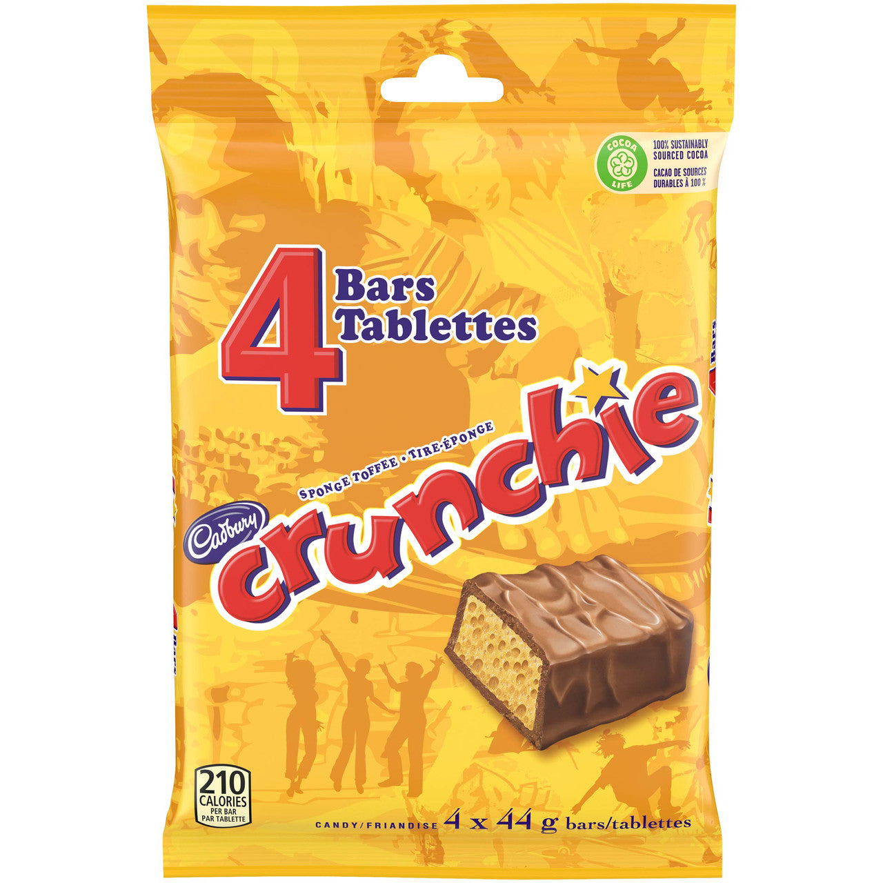 Cadbury Crunchie Chocolate Candy Bars, 4 Count, Imported from Canada