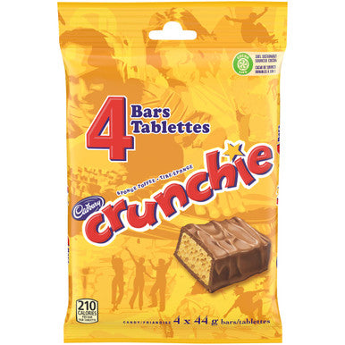 Cadbury Crunchie Chocolate Candy Bars, 4 Count, Imported from Canada