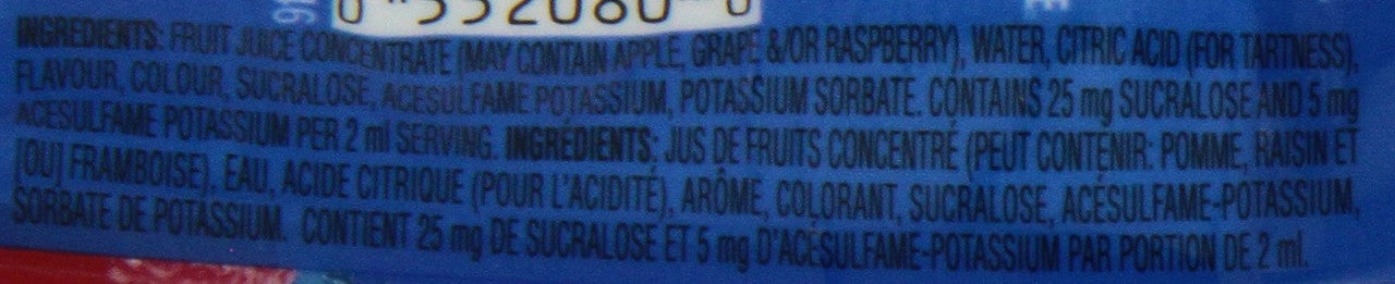 Nesfruta Liquid Water Enhancer, Raspberry Flavour, 52ml bottle (12ct.) (Imported from Canada)