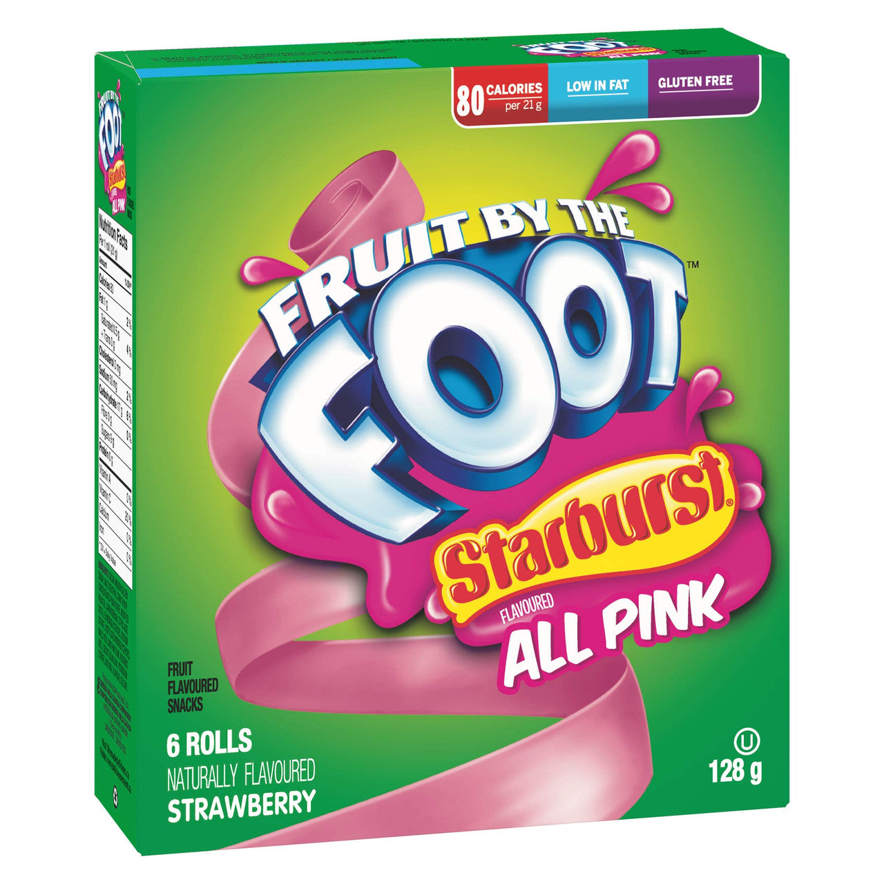 Betty Crocker, Gluten Free, Fruit by The Foot, Starburst All Pink, 6 Count, 128g/4.5oz,(Box) (Imported from Canada)