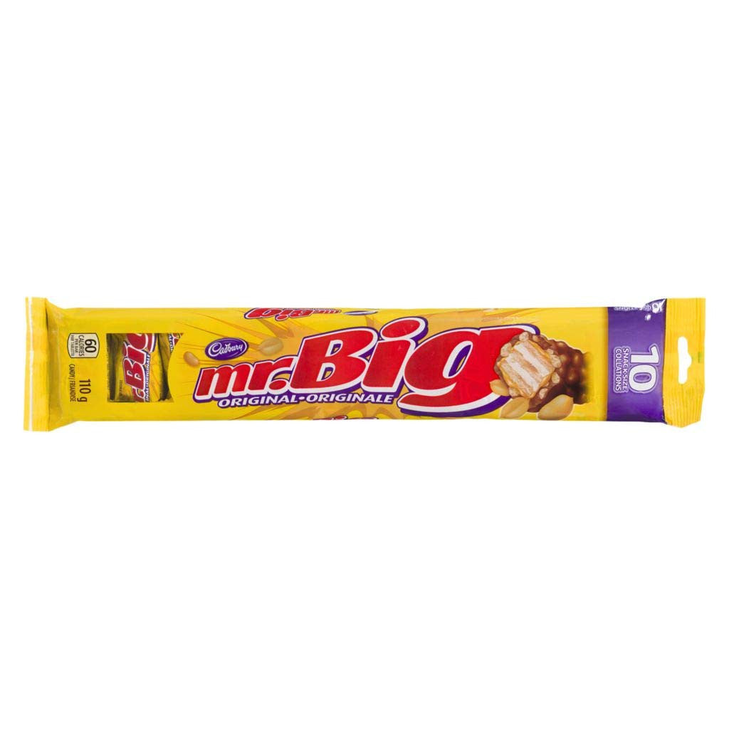 Cadbury Mr. Big Original Snack Size Chocolate Bar (Pack of 10, 11g each) {Imported from Canada}