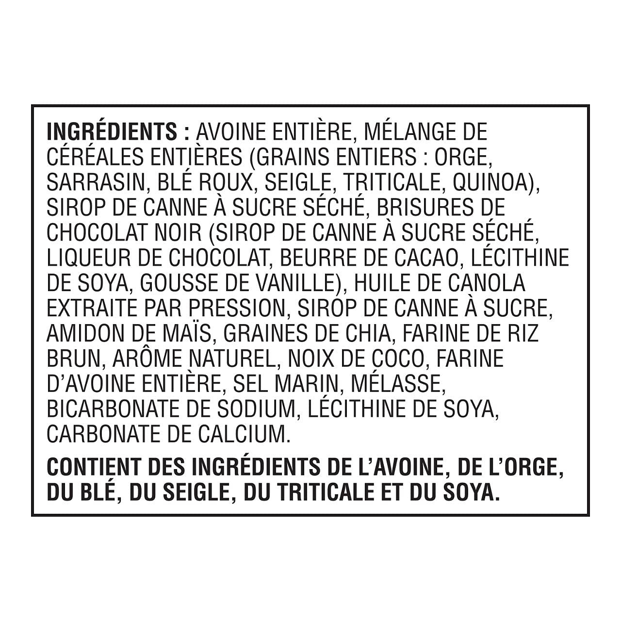 Kashi Seven Grain with Quinoa bars, Chocolate Chip Chia Non-GMO, 200g/7.1oz., box {Imported from Canada}