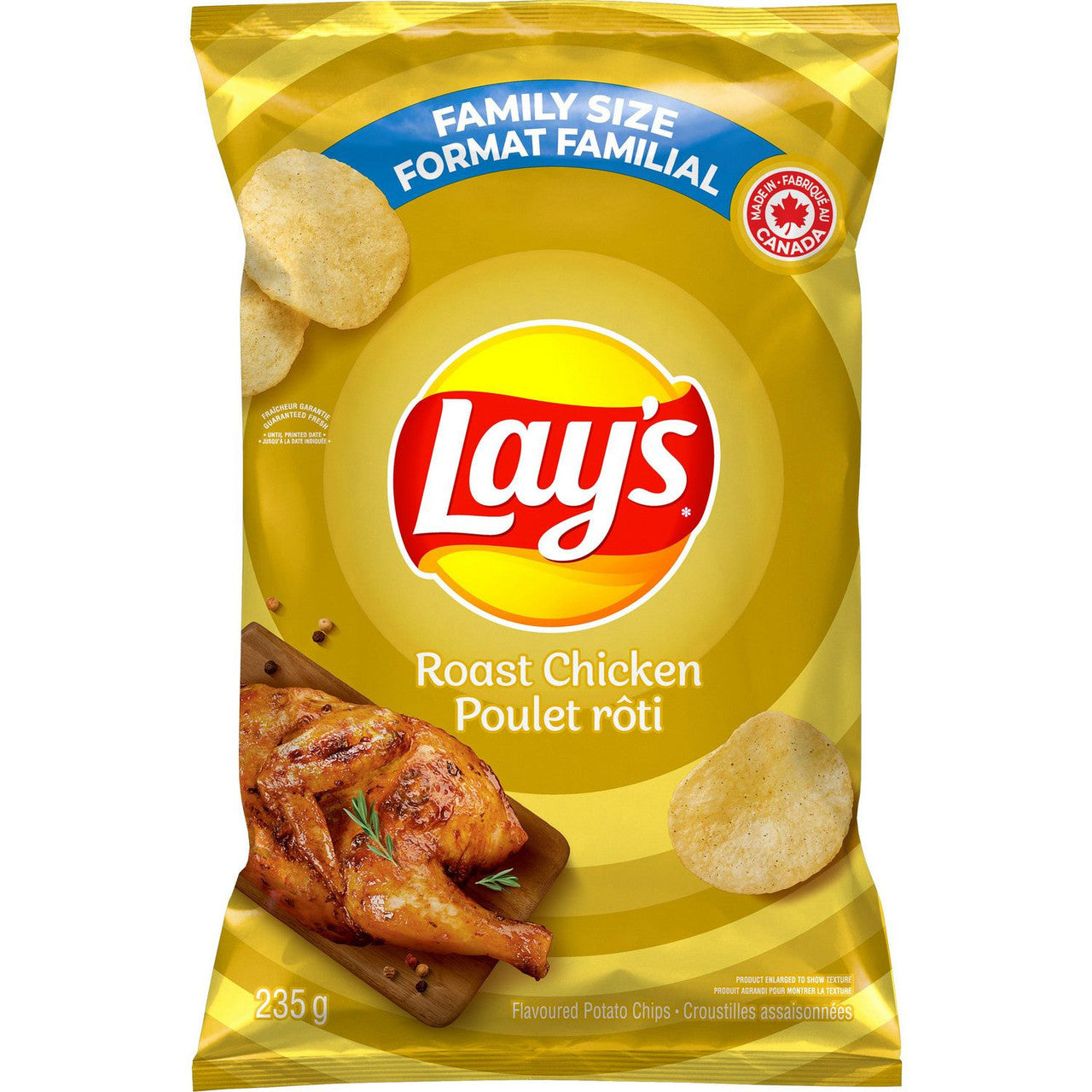 Lay's Potato Chips Roast Chicken Flavored Chips 235g/8.2 oz., Bag {Imported from Canada}