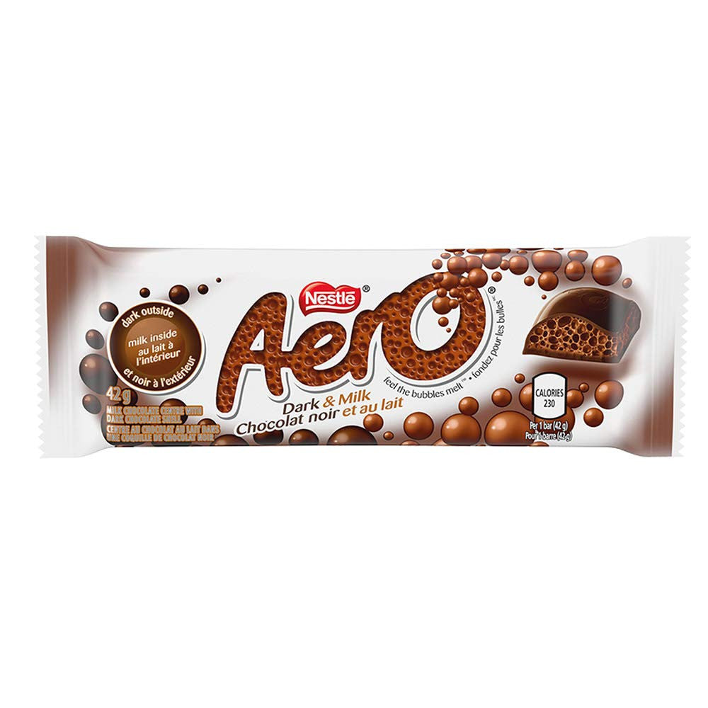 Nestle Aero Dark & Milk Chocolate 42g/1.4oz, 24-Pack {Imported from Canada}